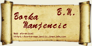 Borka Manjenčić vizit kartica